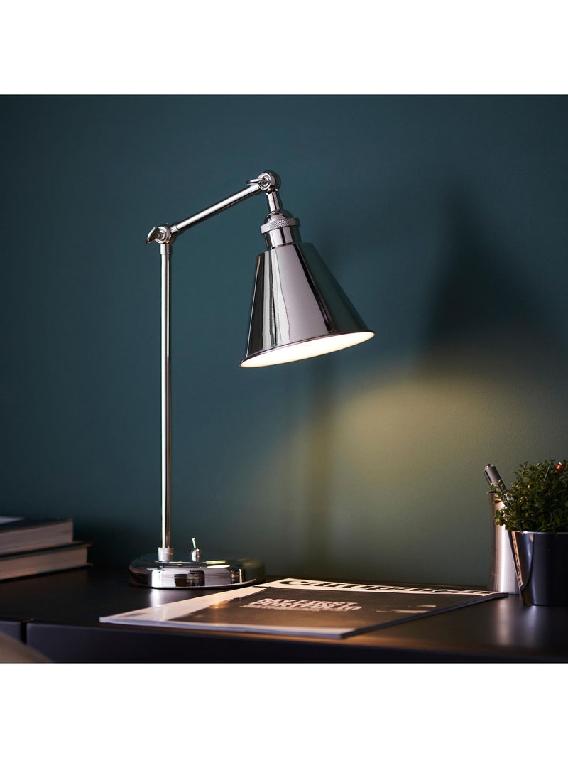 Gallery Home table lamp bright nickel 36.5cm, UK version