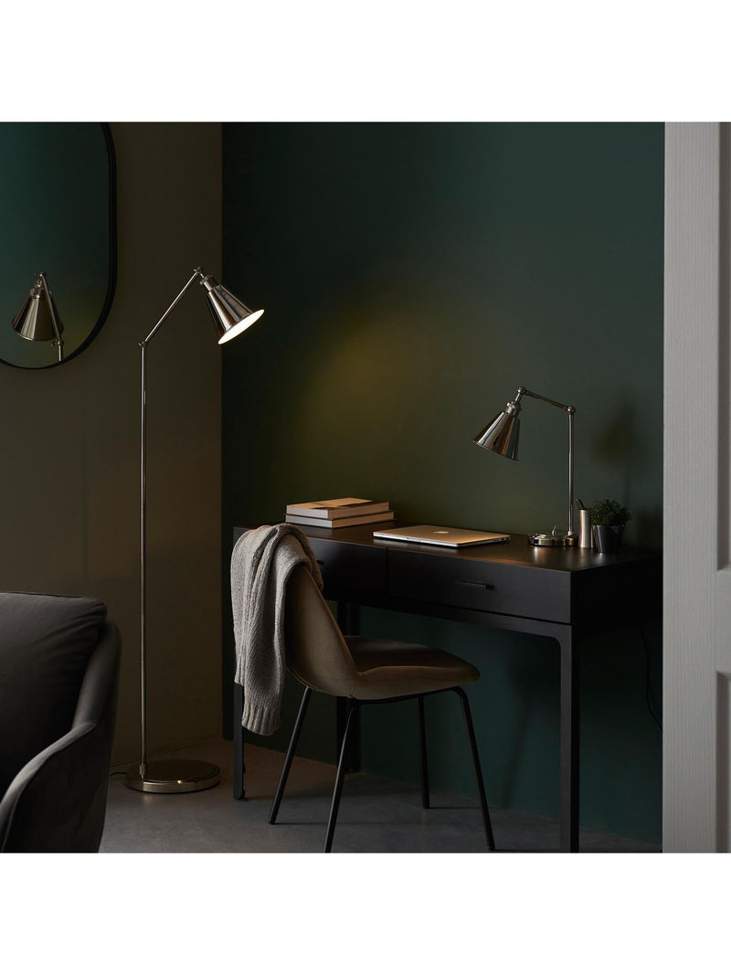 Gallery Home table lamp bright nickel 36.5cm, UK version