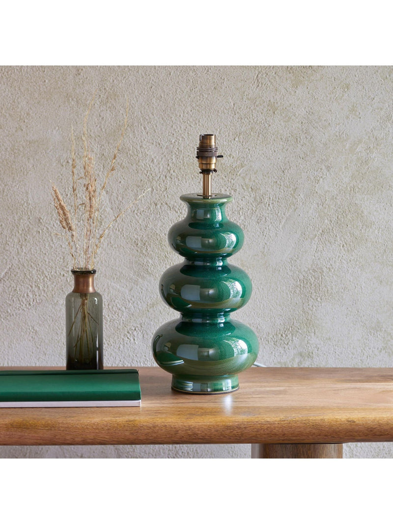 Gallery Home Gloss Green Monroe Table Lamp, imported from the UK