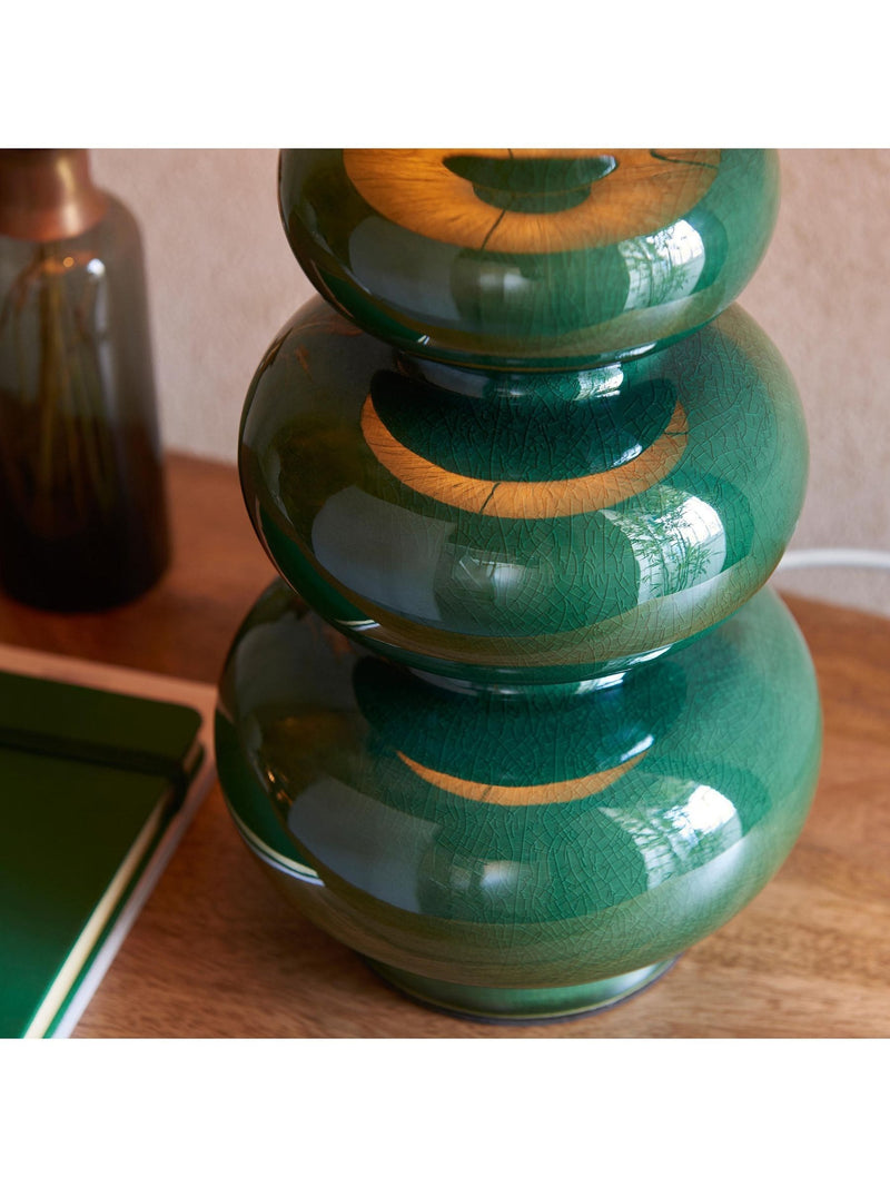 Gallery Home Gloss Green Monroe Table Lamp, imported from the UK