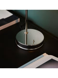 Gallery Home Hansen bright nickel table lamp with clear glass - British product