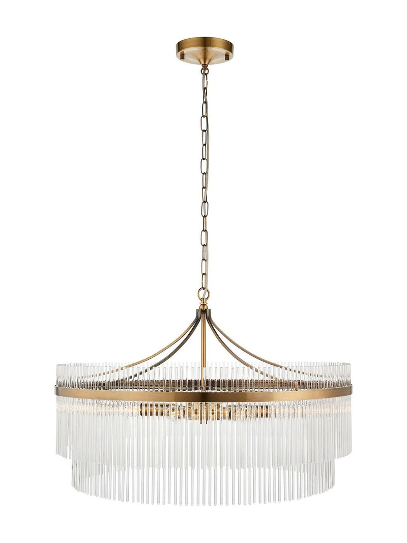 Gallery Home Marietta large pendant ceiling light in antique brass (British brand)