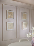Gold linear swirl framed fabric wall art set of 4 30x30cm (British brand)