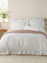 Wylder Pink Blousey Cotton Ruffle Duvet Cover Set