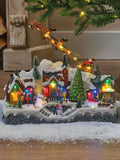 Lumineo LED Christmas scene with train and Santa, 34cm - British product