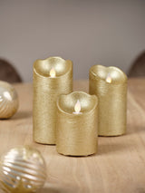 Next Lumineo Gold Tone Set of 3 LED Candles- Buy online at McGrocer