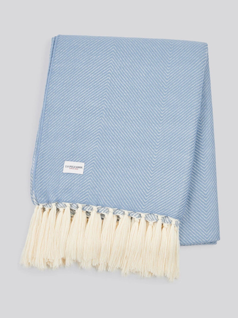 U.S. Polo Assn. luxury herringbone throw 130x170cm, UK version