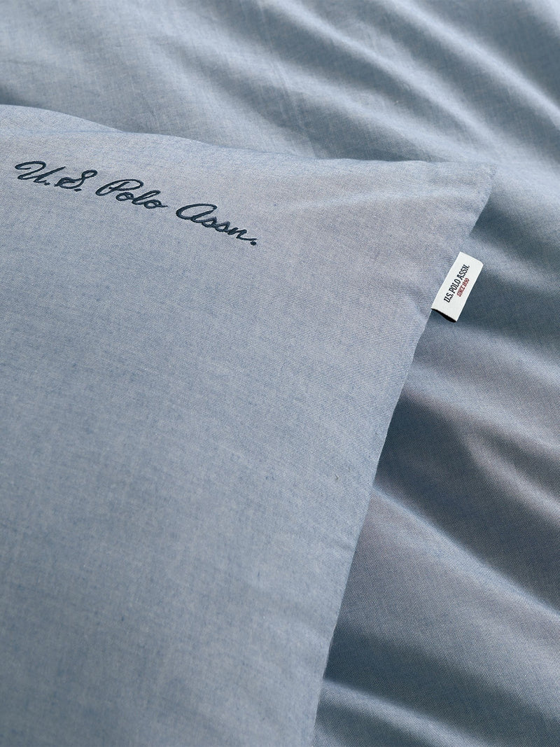 U.S. Polo Assn. True Navy Pure Cotton Chambray Duvet Set (British brand)