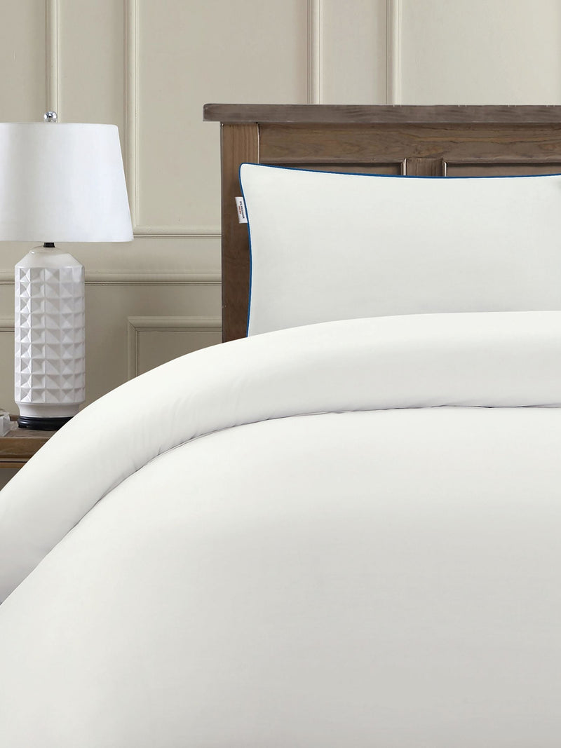 U.S. Polo Assn. bright white pure cotton piped duvet set (British brand)