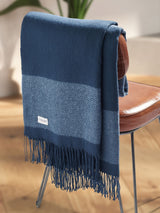 Next U.S. Polo Assn. Navy Iris Luxurious Tonal Herringbone Throw 130 x 170cm- Buy online at McGrocer