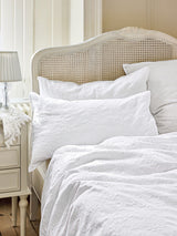 Next Shabby Chic Set of 2 White Textured Floral Matelasse Pillowcases- Buy online at McGrocer
