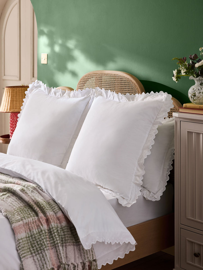 Nina Campbell jester scallop pillowcases 200tc, imported from the UK