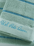 U.S. Polo Assn. harbour grey cotton satin stripe towel - British product