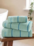 U.S. Polo Assn. harbour grey cotton satin stripe towel - British product