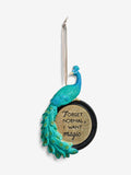 Blue Peacock Hanging Decoration 14.5cm - British product