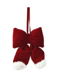 Decoris set of 4 oxblood velvet Santa bows (British brand)