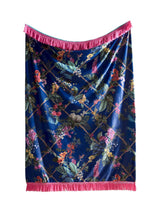 Next Laurence Llewelyn-Bowen Navy Cotswold Fantasia Velvet Throw 180cm x 130cm- Buy online at McGrocer
