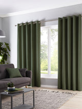 Next Fusion Cannes Bottle Green Blackout Thermal Eyelet Curtains 229cm x 183cm- Buy online at McGrocer