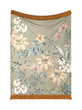 Soiree Green Sagara velvet throw (British brand)