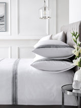 Appletree Black Embroidered Bands Duvet Cover Set