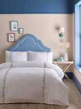 Appletree White Julianna Embroidery 100% Cotton Duvet Cover Set