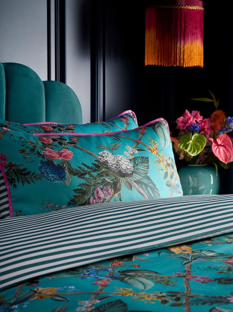 Laurence Llewelyn-Bowen Teal Cotswold Fantasia duvet cover set, UK version