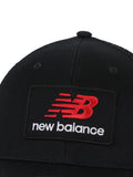 New Balance black stacked patch logo trucker hat, UK version
