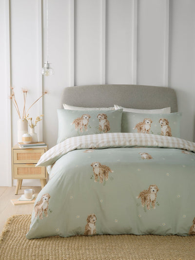 Fusion Green Hattie Cockapoo Peach Finish Duvet Cover Set