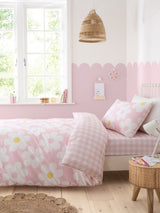 Bedlam Pink Retro Daisy Easy Care Duvet Cover Set