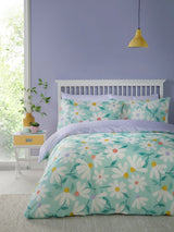 Fusion Duck Egg Daisy Peach Finish Duvet Cover Set