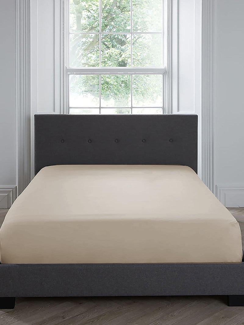 Appletree natural plain dye cotton deep fitted bed sheet - British product