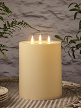 Next Lights4fun Natural 20cm 3 Wick Solar TruGlow Outdoor Candle- Buy online at McGrocer