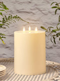 Lights4fun Natural 3 Wick Solar TruGlow Candle 20cm, UK version