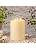 Lights4fun Natural 3 Wick Solar TruGlow Candle 20cm, UK version