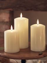 Next Lights4fun Natural TruGlow Rechargeable LED Pillar Candle Trio 15cm- Buy online at McGrocer
