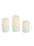 Lights4fun Natural TruGlow rechargeable LED pillar candle trio 15cm, UK version