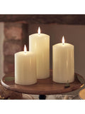 Lights4fun Natural TruGlow® Rechargeable LED Pillar Candle Trio