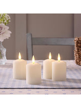 Next Lights4fun Set of 4 Natural Rechargeable TruGlow Votive Candles 6.5cm- Buy online at McGrocer