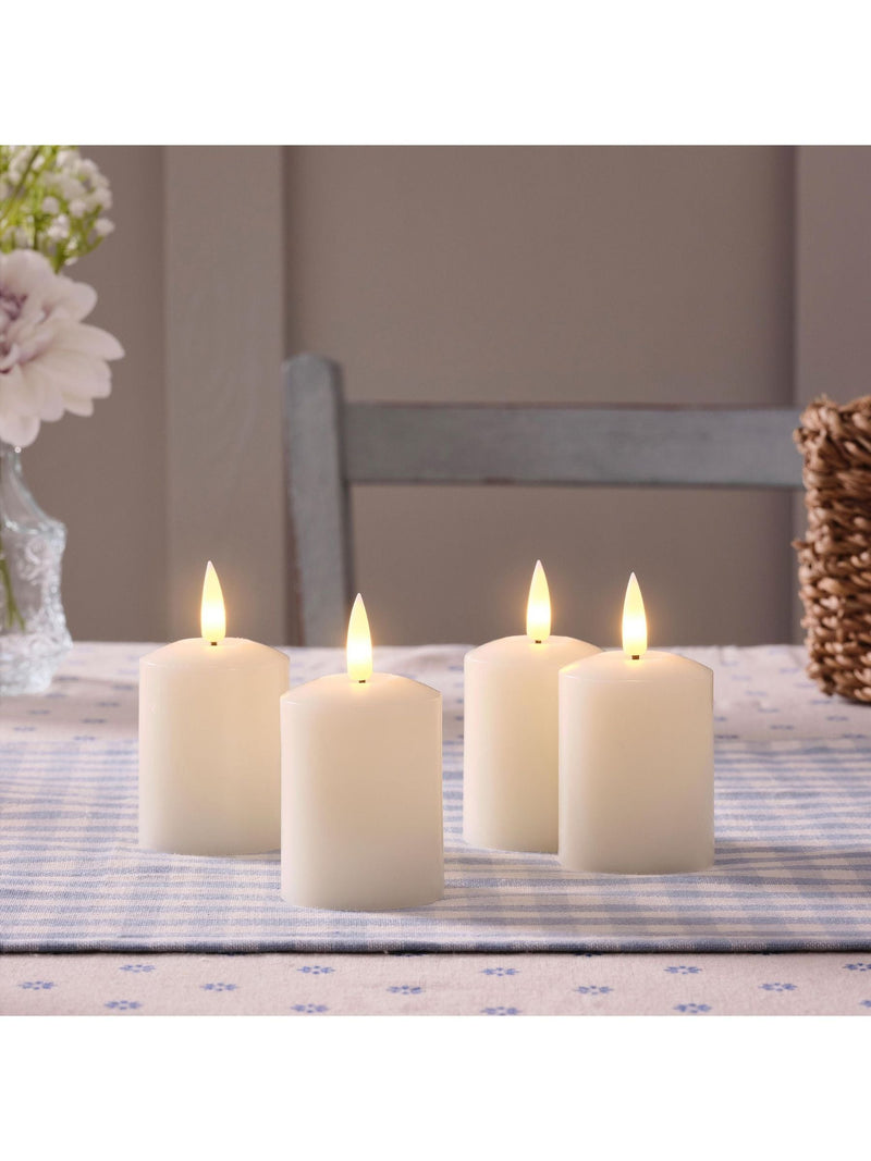 Lights4fun Natural Rechargeable TruGlow Votive Candles 6.5cm, UK version
