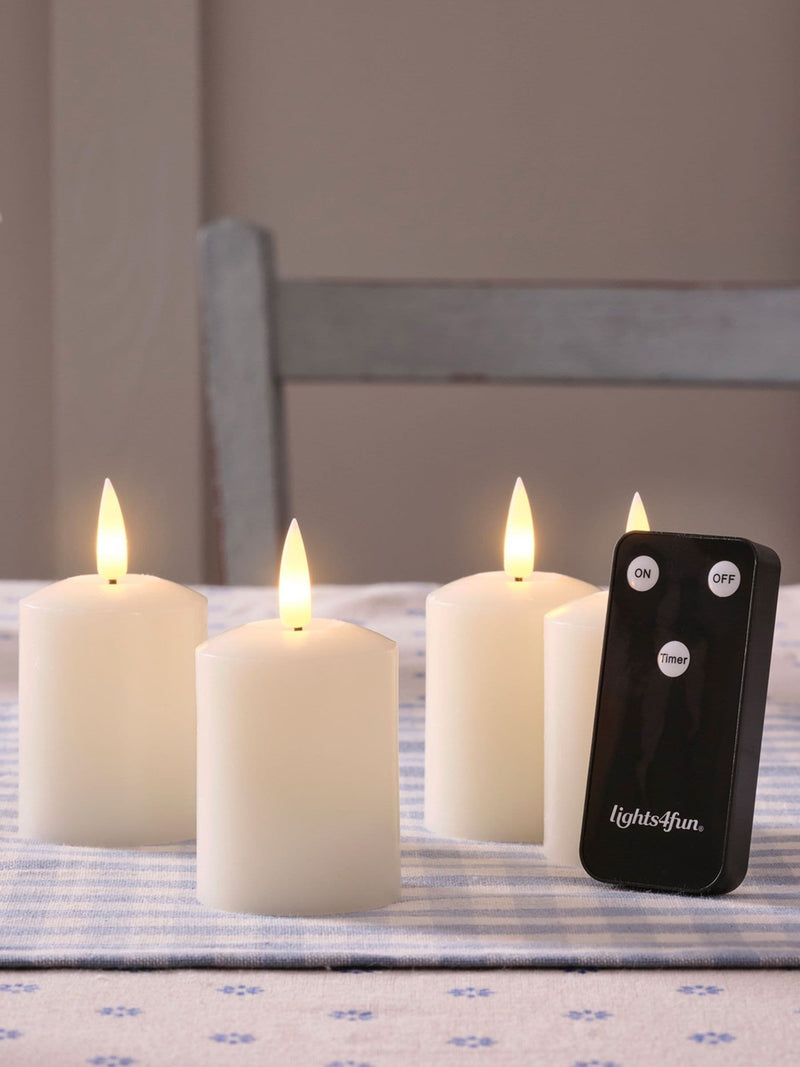 Lights4fun Natural Rechargeable TruGlow Votive Candles 6.5cm, UK version