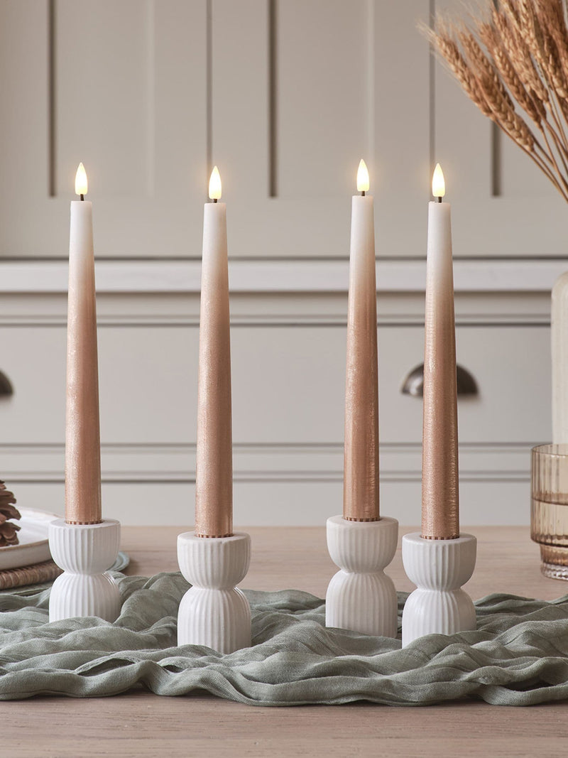 Lights4fun LED taper candles bronze ombre 22cm, UK version