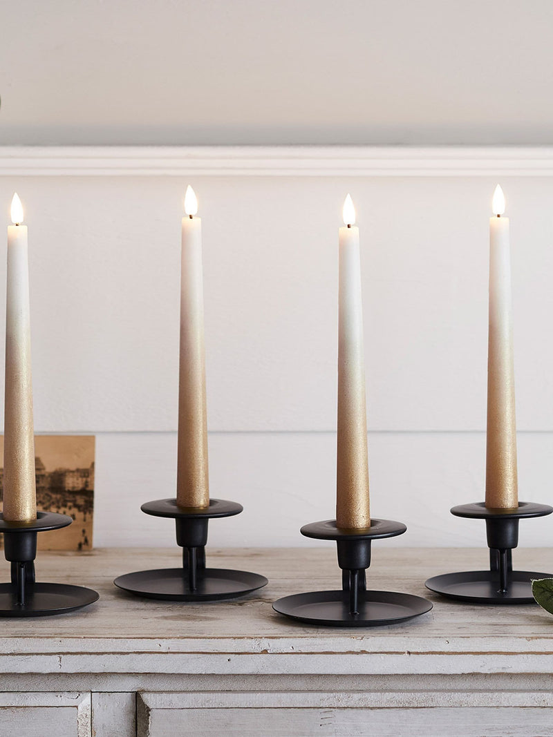 Lights4fun LED taper candles bronze ombre 22cm, UK version