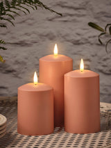 Next Lights4fun Orange Outdoor Battery Operated TruGlow Candles Set of 3- Buy online at McGrocer
