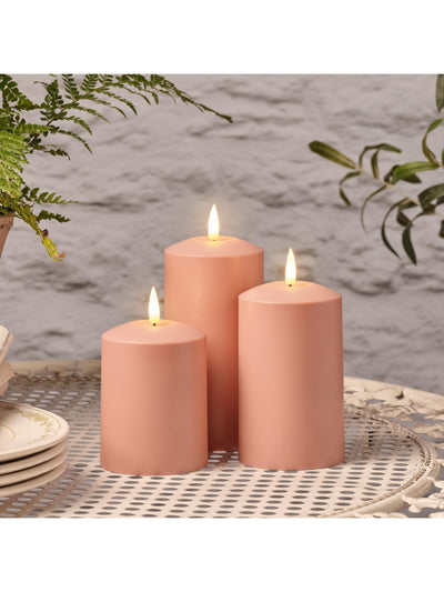 Next Lights4fun Orange Outdoor Battery Operated TruGlow Candles Set of 3- Buy online at McGrocer