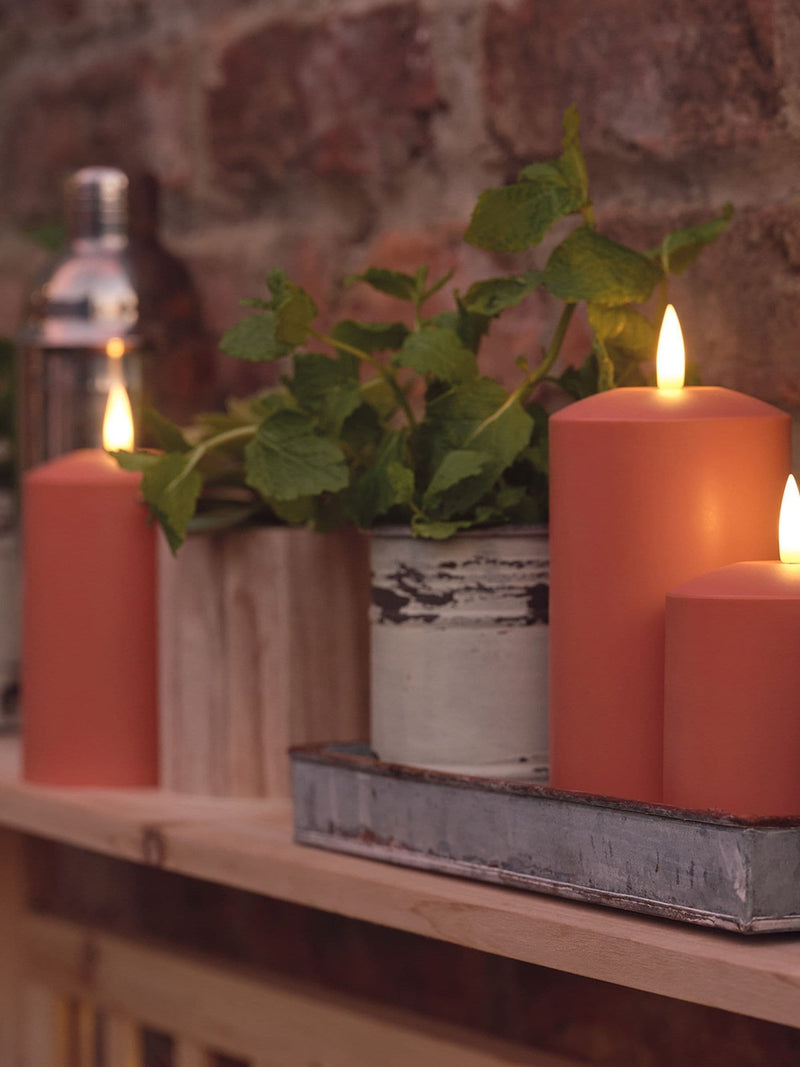 Lights4fun orange outdoor battery operated candles set of 3, UK version