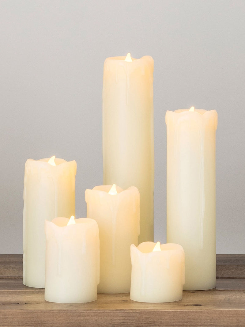Lights4fun Natural 6 Slim LED Battery Candles with Dripping Wax, UK version