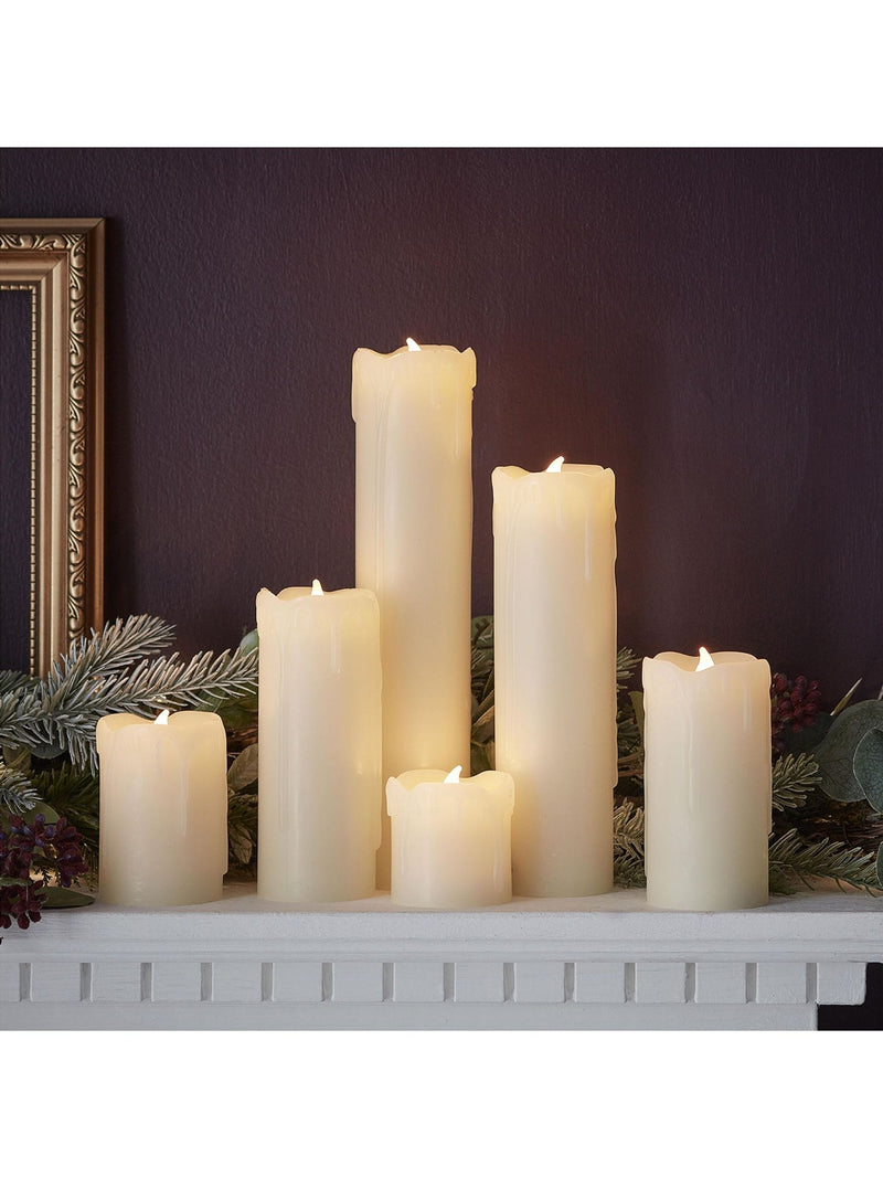 Lights4fun Natural 6 Slim LED Battery Candles with Dripping Wax, UK version