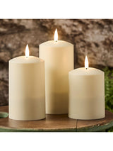Lights4fun Natural TruGlow Solar Pillar LED Candle Trio