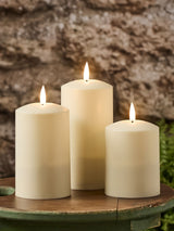 Next Lights4fun Natural TruGlow Solar Pillar LED Candle Trio- Buy online at McGrocer