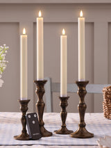 Next Lights4fun Set of 4 Natural Rechargeable TruGlow Taper Candles 25 cm- Buy online at McGrocer